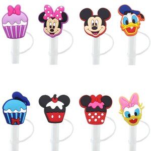 NEW Adorable Disney Silicone Straw Lid Covers Reusable Drink Cup Protector Cover